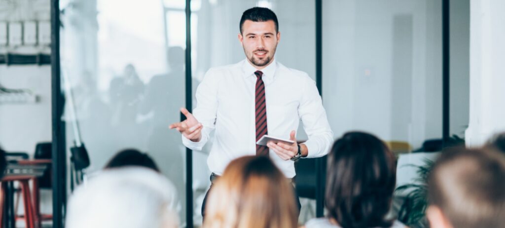 Man delivering training
